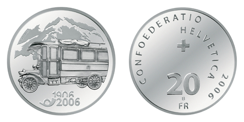 20 Franken Gedenkmünze 2006 100 Jahre Postauto